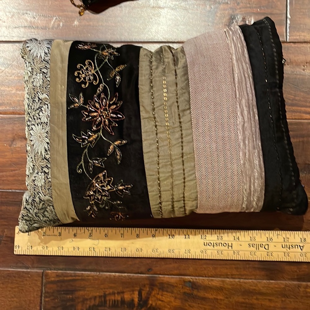 - Borgata silk & beaded throw pillow 17” x 12”